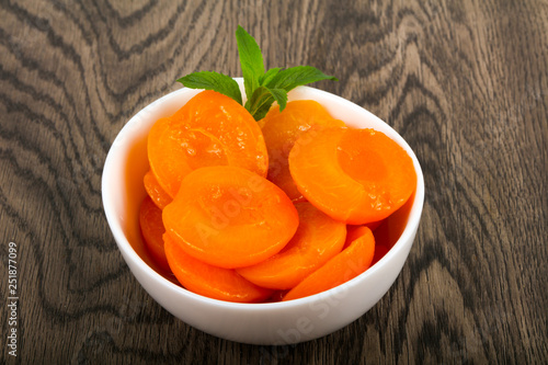 Canned apricots