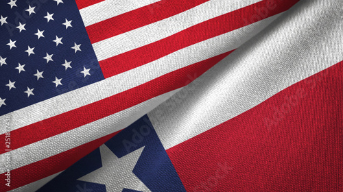 United States and Texas state two flags textile cloth, fabric texture