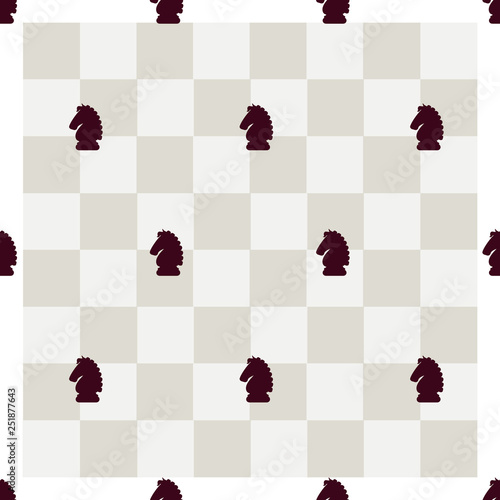 knight & chess board pattern