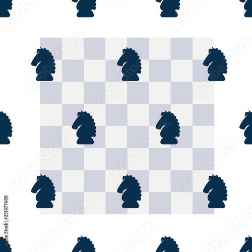 knight & chess board pattern