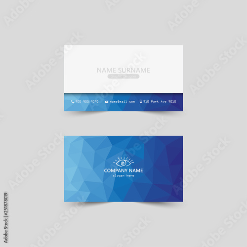 Beautiful corporate business card template in low poly eps 10