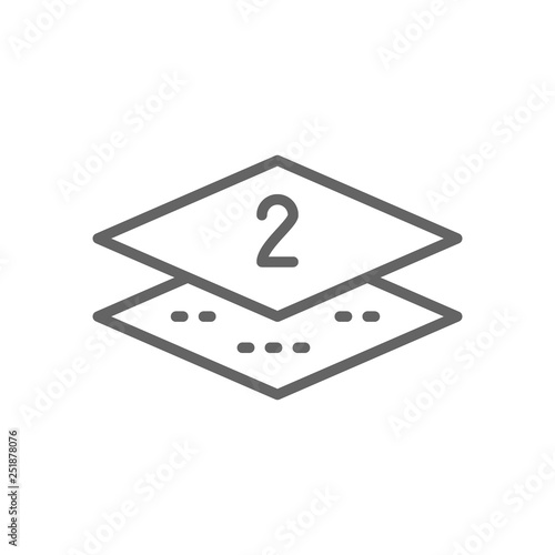 Two-layer napkin paper line icon.