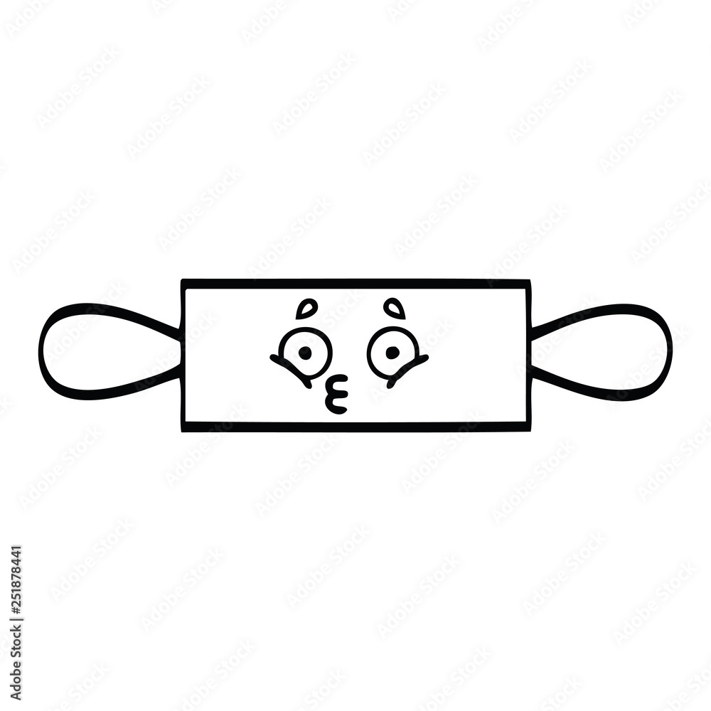 line drawing cartoon rolling pin line drawing cartoon rolling pin