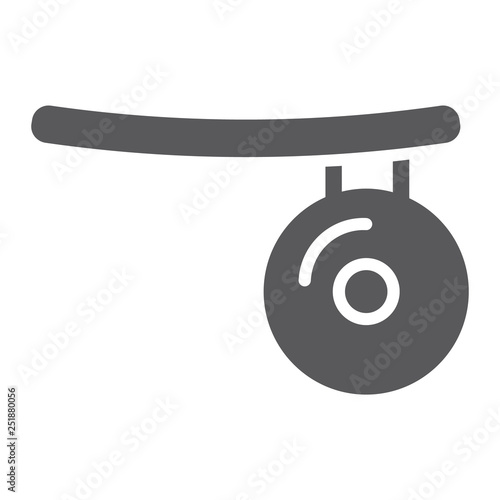 Medical mirror glyph icon, doctor and equipment, head mirror sign, vector graphics, a solid pattern on a white background.