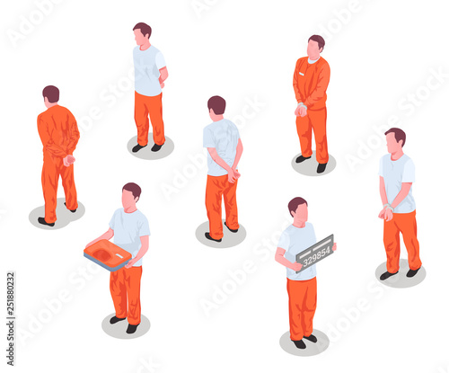 Jail Prisoners Characters Set 
