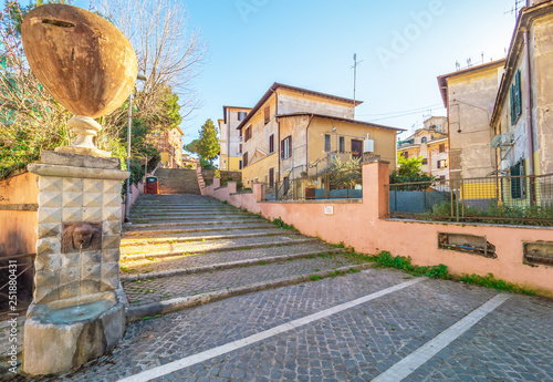 Canvas Print Rome (Italy) - The suggestive popular Garbatella quarter in Ostiense district, a