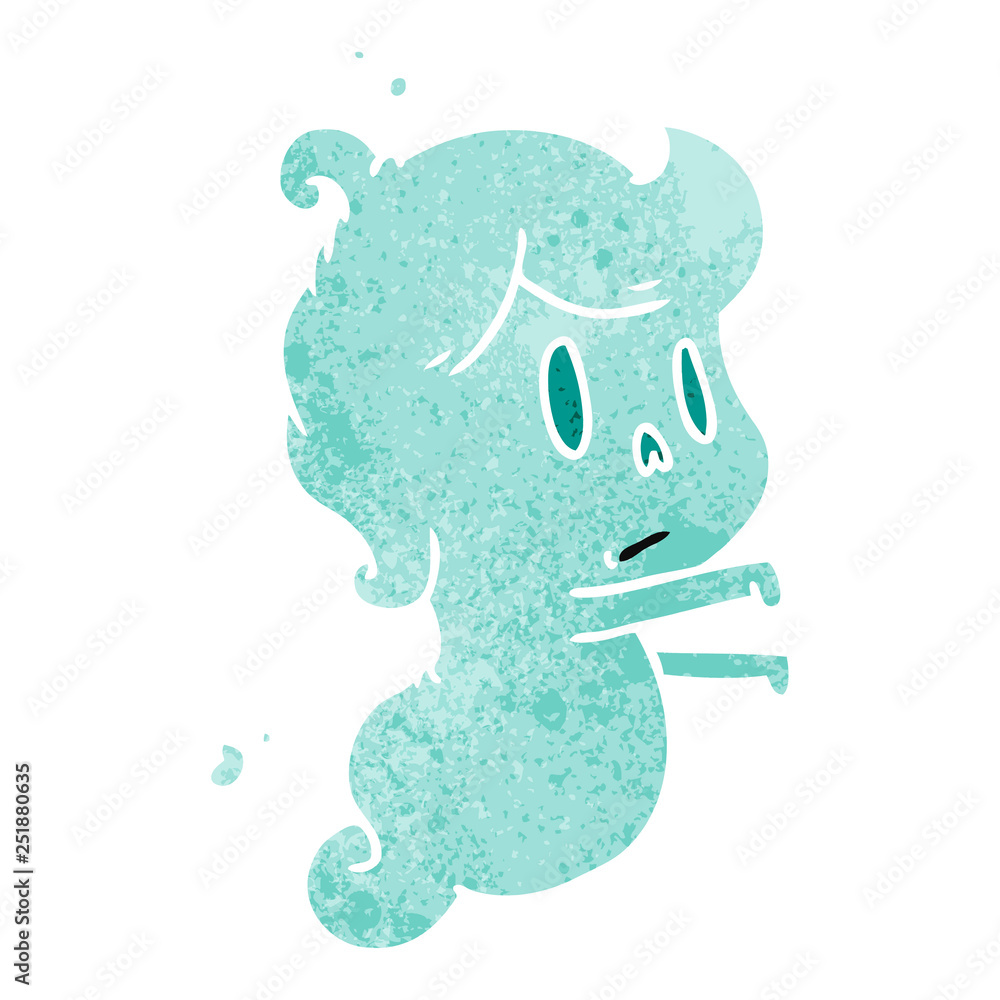 retro cartoon of a kawaii cute ghost retro cartoon of a kawaii cute ghost