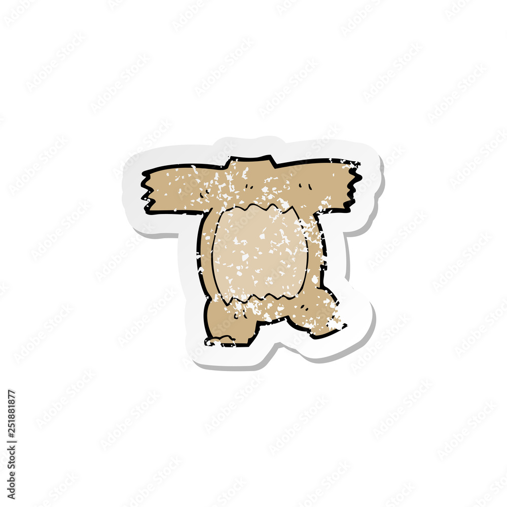 retro distressed sticker of a cartoon teddy bear body retro distressed sticker of a cartoon teddy bear body