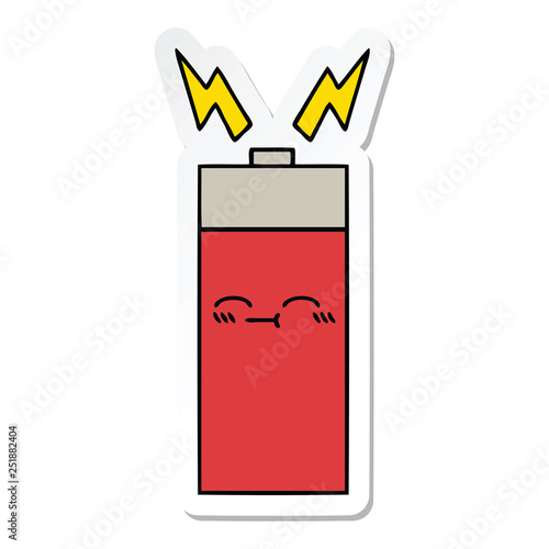 sticker of a cute cartoon battery