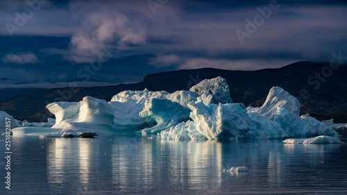 Greenland icerberg in Disko bay at sunset  photo