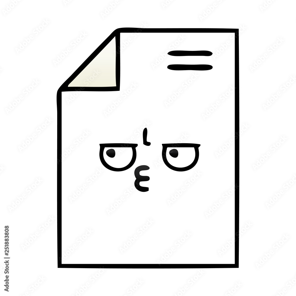 gradient shaded cartoon sheet of paper gradient shaded cartoon sheet of paper