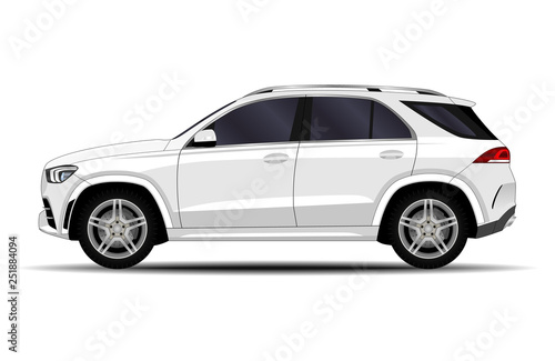 realistic SUV car. side view. © kupchynskyi12