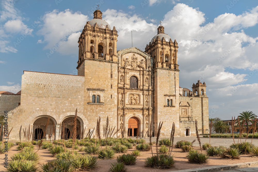 Main Cathedral in Oaxaca, Mexico. Old Catholic Church called Santo Doming de Guzman