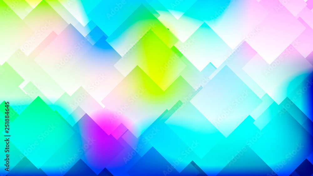 Modern abstract colorful gradient background with rhombuses, squares. Geometric poster, banner. Vector illustration. 