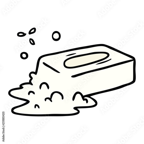 cartoon doodle of a bubbled soap
