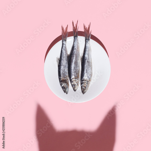 Canvas Print Cat vs fish