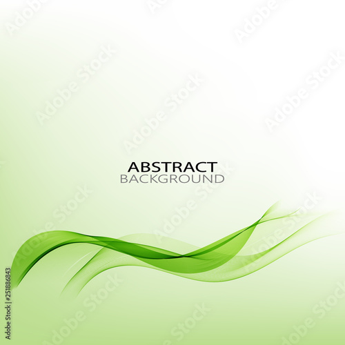  Green wavy wave motion on abstract background