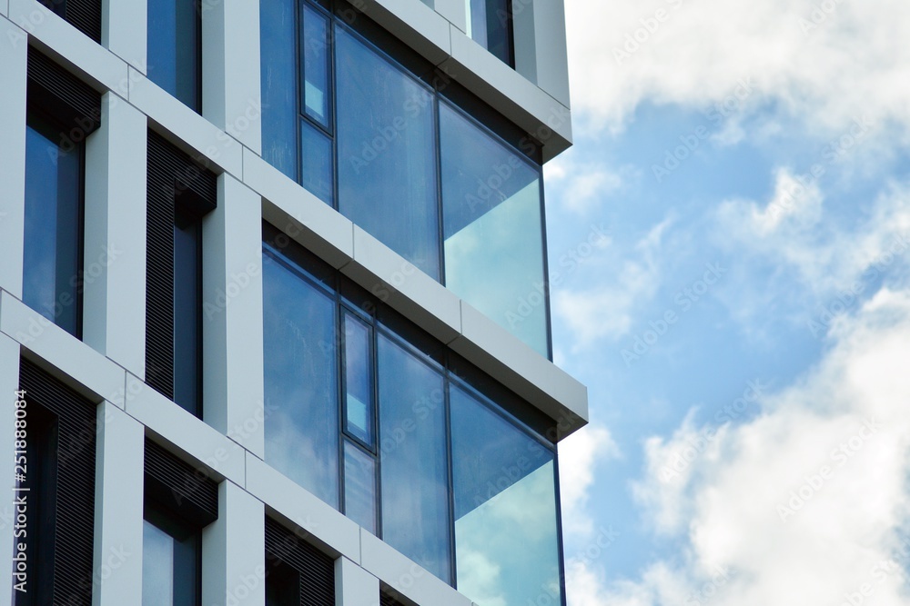 Tthe windows of a modern building for offices Tthe windows of a modern building for offices