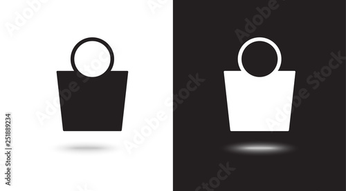 shopping bag - Vector icon on black and white background