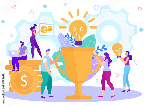 Cartoon Flat Generation Business Creation Ideas.