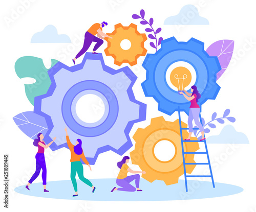 Cartoon Flat Big Teamwork Generation Fresh Ideas.