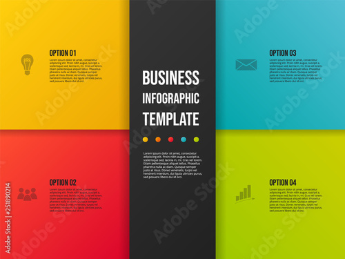 Colorful business infographic with icons. Vector