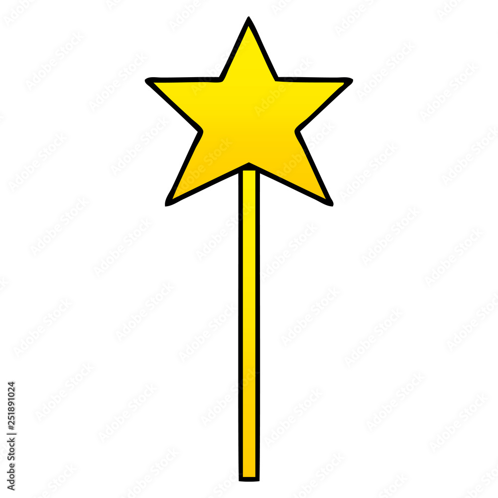 gradient shaded cartoon star wand gradient shaded cartoon star wand