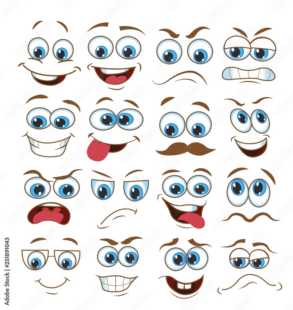 face expression set. vector illustration emoticon cartoon