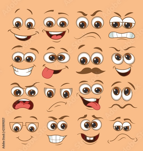 face expression set. vector illustration emoticon cartoon