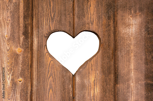 heart isolated on wooden background