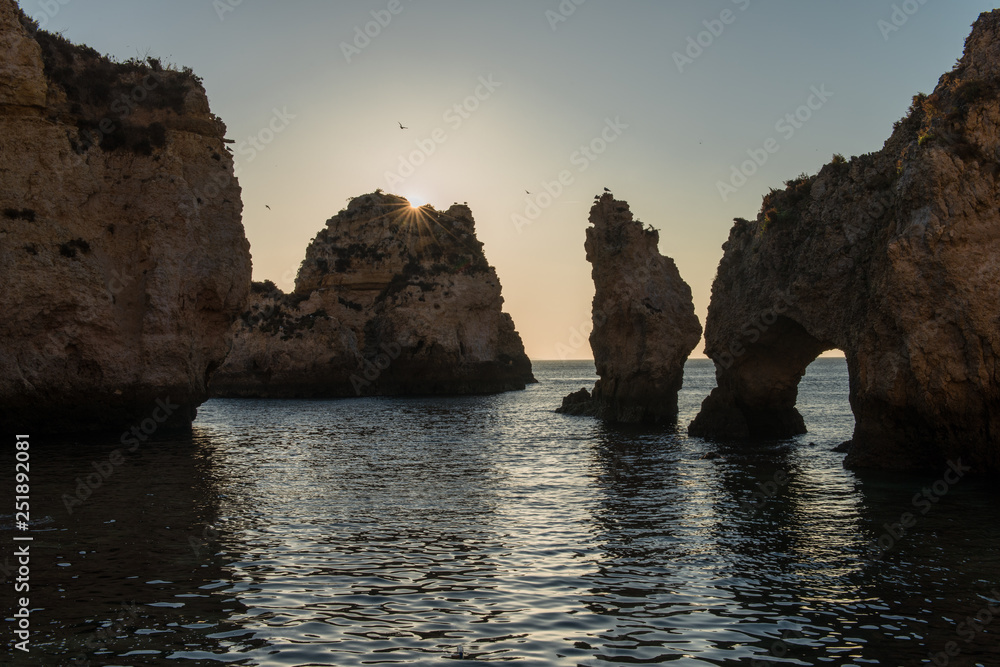 Ponta da Piedade or Piety's Point is a rock formation along the coastline of Lagos, in Algarve, Portugal 