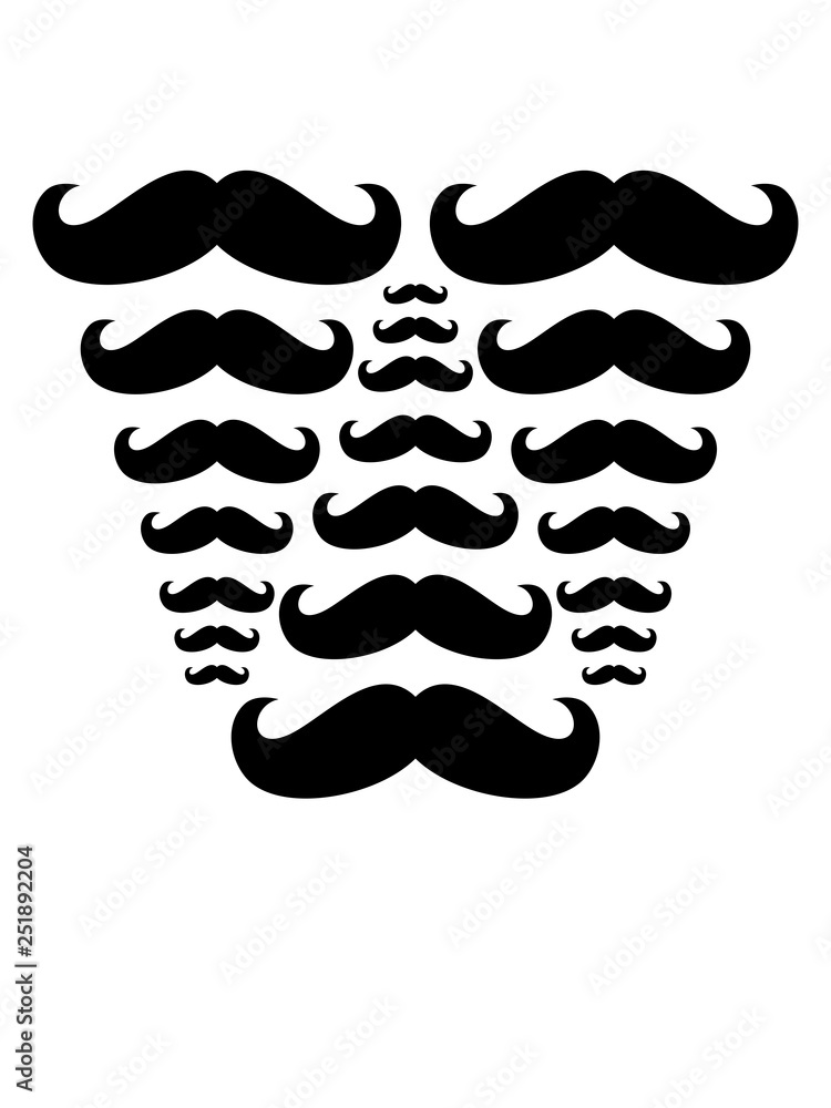 muster viele schnurrbarte mustache schnurrbart zeichen symbol rasieren bart  wachsen lassen rasierer clipart logo design Stock Illustration | Adobe Stock