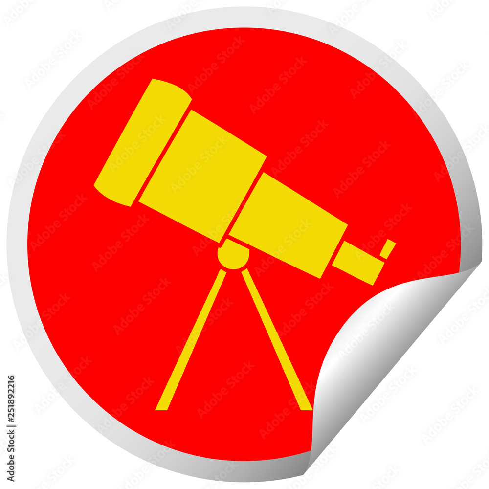circular peeling sticker cartoon telescope circular peeling sticker cartoon telescope