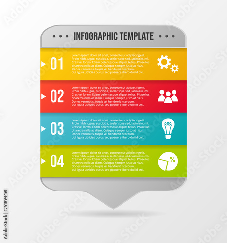 Colorful infograph with business symbols. Vector