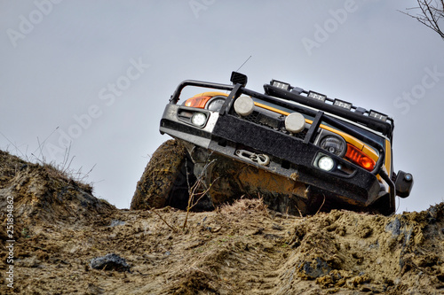 Rally-raid, dirt and gravel road competitions, jeep races, off-road races on speed cars on the desert and on the ground 4x4 photo