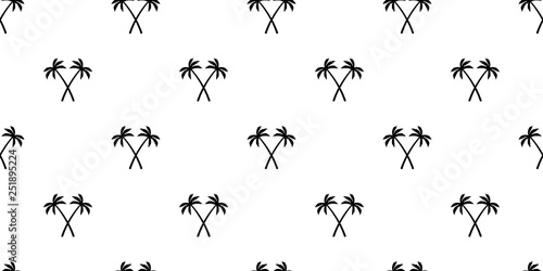 palm tree coconut tree Seamless Pattern vector scarf isolated island repeat wallpaper tile background tropical summer illustration doodle © CNuisin
