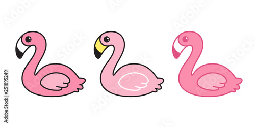 pink flamingo vector set Cartoon Cute flamingos collection character animal exotic nature wild fauna illustration