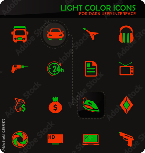 Pawnshop icons set