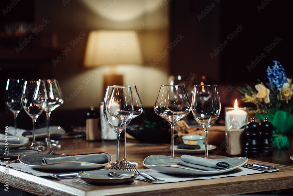 luxury tableware beautiful table setting in restaurant luxury tableware beautiful table setting in restaurant