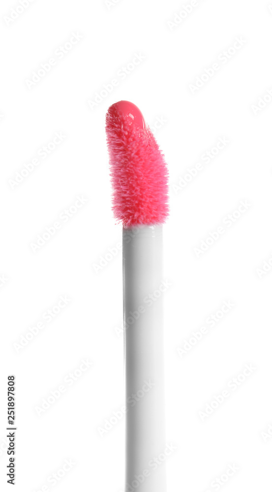 Applicator with liquid lipstick isolated on white Applicator with liquid lipstick isolated on white