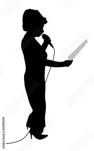 Show host anchorwoman or public speaking woman