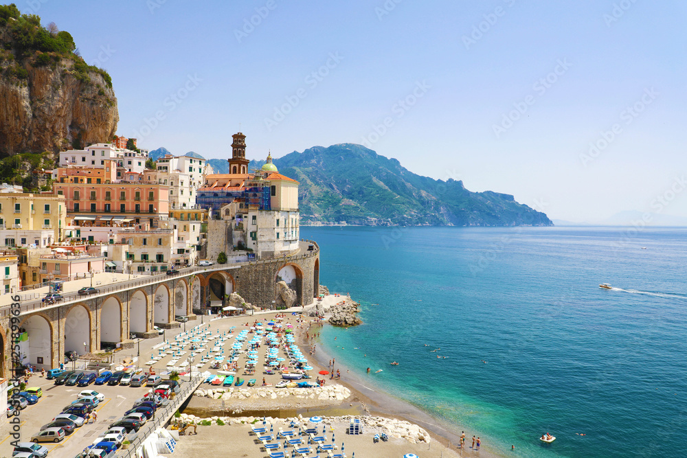 Amazing view of Atrani village, Amalfi Coast, Italy