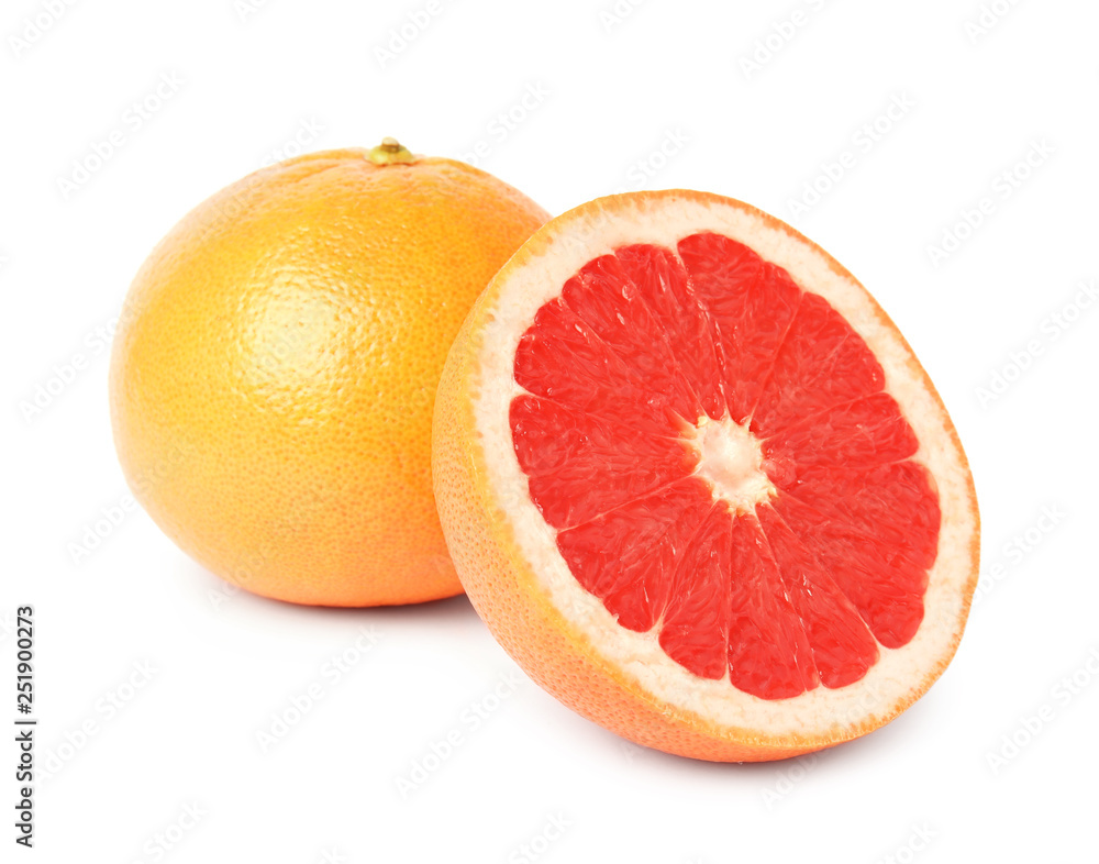 Ripe grapefruit on white background. Fresh fruit Ripe grapefruit on white background. Fresh fruit