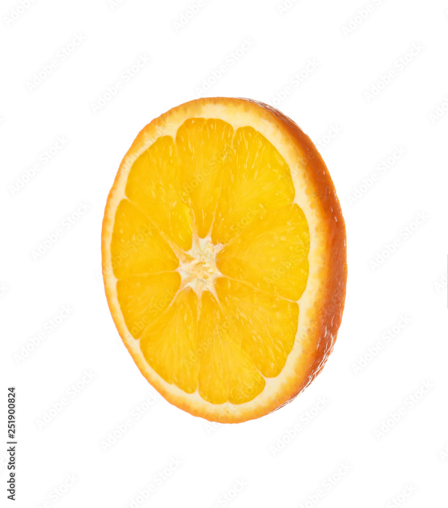 Slice of ripe orange isolated on white Slice of ripe orange isolated on white