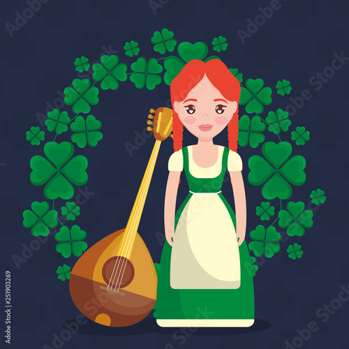 irish woman with mandolin
