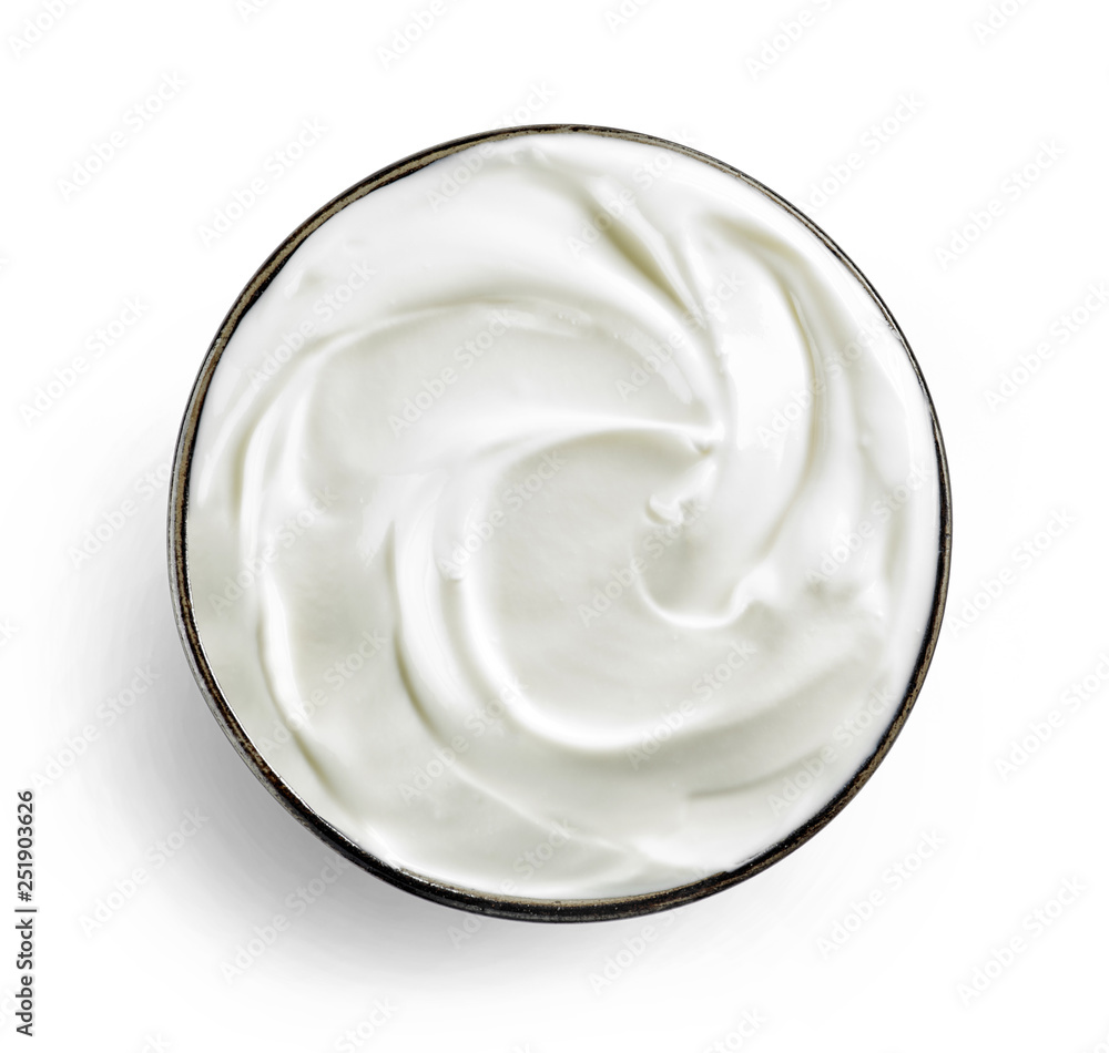 bowl of sour cream or greek yogurt bowl of sour cream or greek yogurt