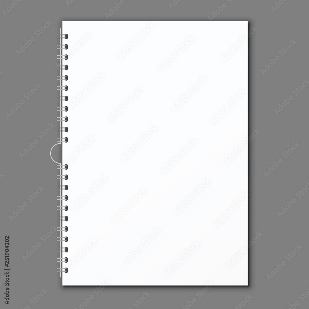 Blank spiral notebook sketch pad isolated on white background Blank spiral notebook sketch pad isolated on white background