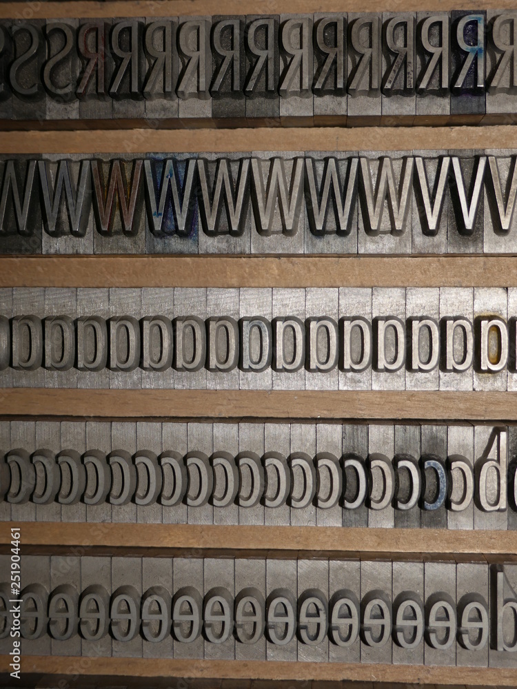 Buchstaben, Buchstabe, Setzkasten, Alphabet, Bleiletter, Lettern,  Buchdruck, Alphabeth, Druck, Druckerei, Drucken, Gutenberg, Johannes  Gutenberg, Schwarze Kunst, Stock Photo | Adobe Stock