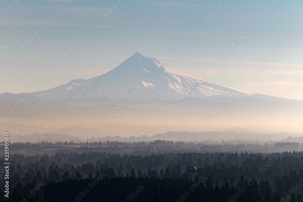 Hazy morning at Mount Hood, Oregon