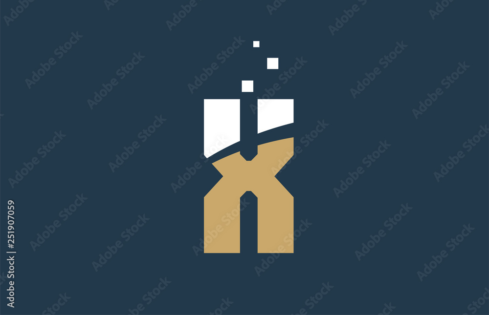 Obraz premium yellow white blue color alphabet letter X for logo icon design